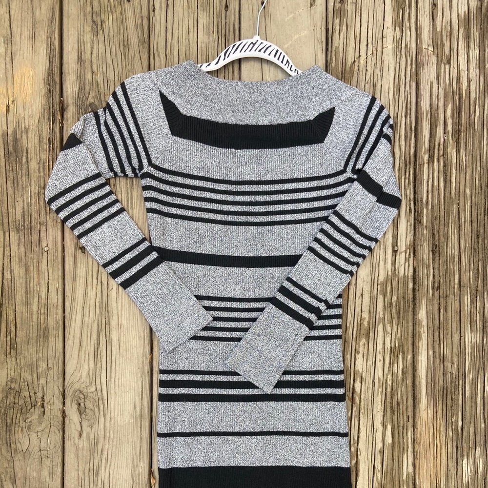 Marshall’s Sweater Dress in Black and Gray